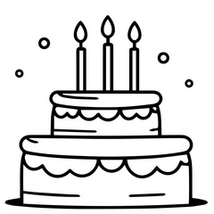 birthday cake outline drawing
