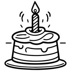birthday cake outline drawing