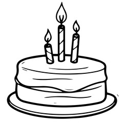 birthday cake outline drawing