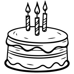 birthday cake outline drawing