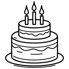 birthday cake outline drawing
