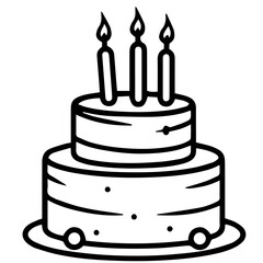 birthday cake outline drawing