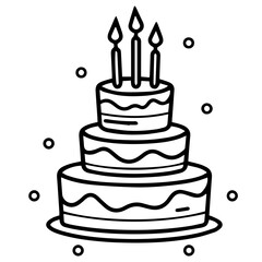 birthday cake outline drawing
