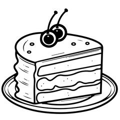 birthday cake outline drawing