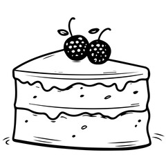 birthday cake outline drawing
