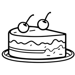 birthday cake outline drawing
