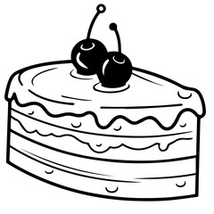 birthday cake outline drawing