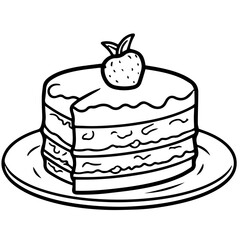 birthday cake outline drawing