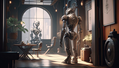 A robot lives in an apartment - Generative AI