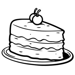 birthday cake outline drawing