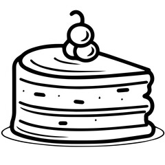 birthday cake outline drawing