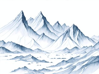 Mountains landscape. AI generated illustration