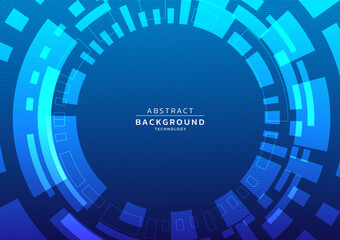 Hi-tech digital technology concept. Artificial intelligence technology on blue background. Abstract futuristic design. sci-fi vector illustration 