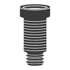 Corrugated pipe for toilet glyph icon isolated on white background.Vector illustration.