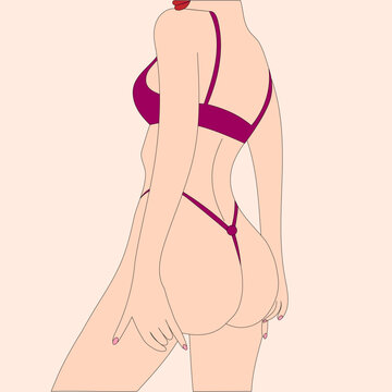 woman in purple lingerie pose clip art preview