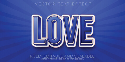 Love cool style, editable text effect. Minimalist vector text effect.