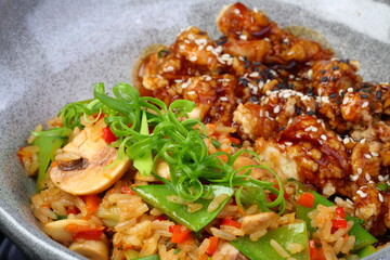 rice with mushrooms and vegetables