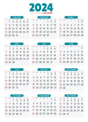 Calendar Brazil 2024. National Holidays. Calendar commemorative dates and holidays 2024