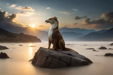 Fotobehang dog on the beach © ADILSHAH