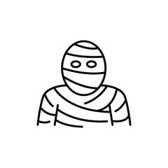 Mummy line icon.  Outline vector graphic from halloween collection.Vector illustration