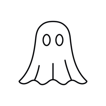 Halloween ghost line icon. Outline vector graphic from halloween collection. Spiritual flying character.Vector illustration