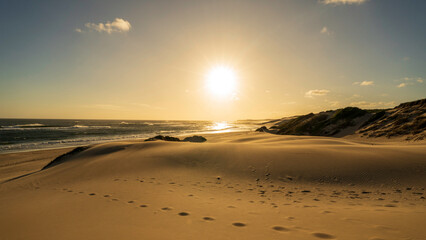 Evening sunset at Sardinia Bay Beach, Port Elizabeth, South Africa - obrazy, fototapety, plakaty