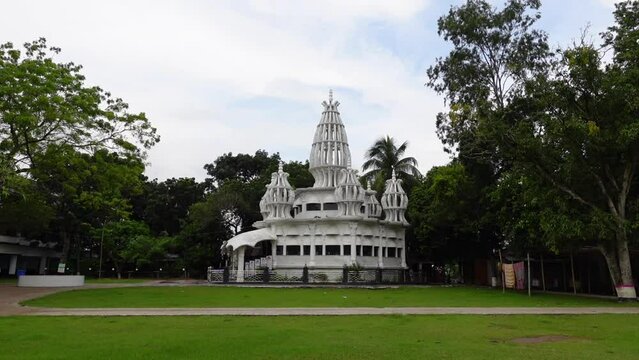 Front views of the Hindu temple named Pitri-Matri Samadhi Matri Mandir in Pabna district, Bangladesh.