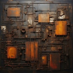 old rusty metal, wall background, stainless steel, old steel, Iron, rusty steel plate