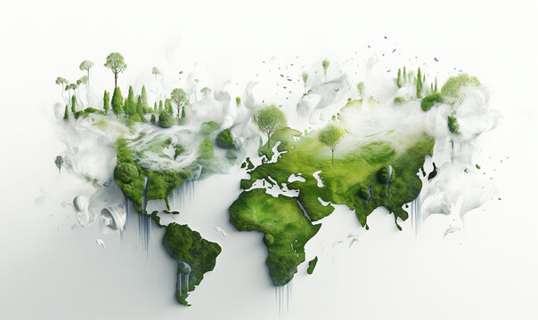 green world map ai gen nature environment