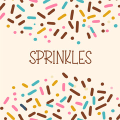 Texture of sweet sprinkles with hearts and stars - candies