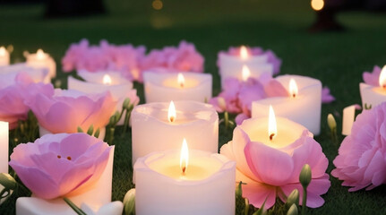 Obraz na płótnie Canvas Serene Candlelight Vigil in Honor 
