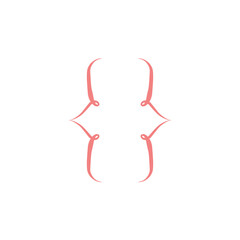 Brackets vector vintage curly typography icon