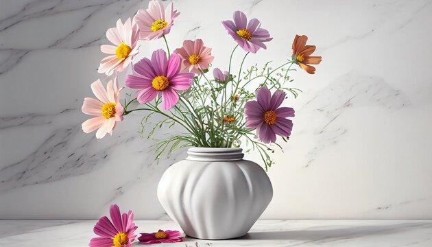 vase with colorful flowers. Generative in ai