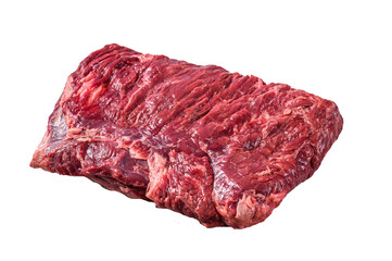 Raw piece of marble beef brisket meat. High quality Isolate, transparent 