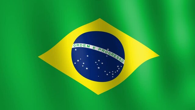 brazil flag waving in wind