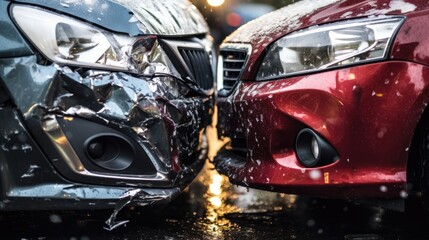 Two vehicles that crashed and damaged.