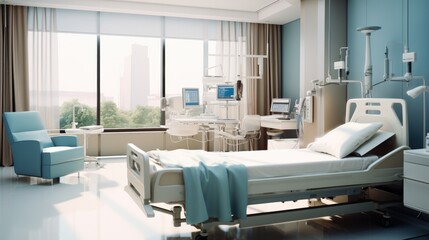 A modern hospital room concept.