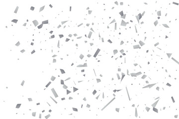 Silver glitter confetti on a white background. Decorative element.