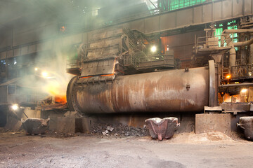 Fototapeta na wymiar Copper smelting furnace in Chile