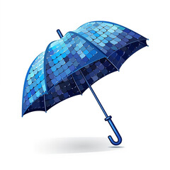 blue umbrella isolated on white