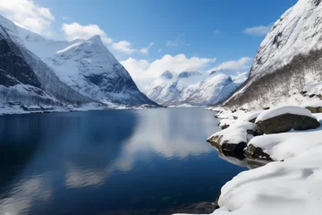  geographic fjords ice cold snow glaciers panoramic photo wide angle shutter aperture profressional ai gen © John