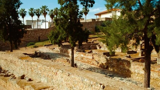 Alcazaba of Merida, Spain, dating to 835 AD, a fortress of history, where every stone breathes tales of Moorish reign and Roman conquest