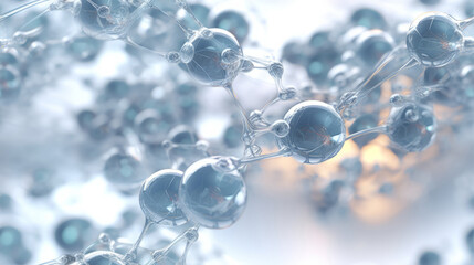 A close-up view of a chain of glass beads, resembling the intricate structure of molecules - Science Particle Wallpaper created with Generative AI technology