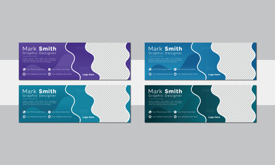 professional email signature design template vector file