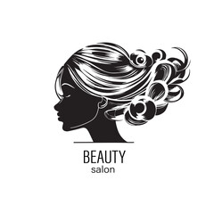 profile of young beautiful woman beauty salon