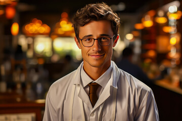 Fototapeta premium building employee smiling looking at camera, portrait, earthworks, jobs,