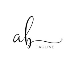 A hand-drawn signature logo design template	