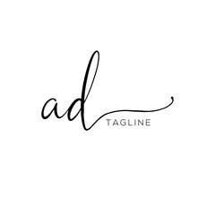 A hand-drawn signature logo design template	