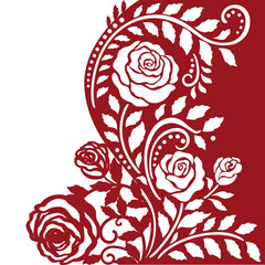 invitation cute card with rose. Laaser cut