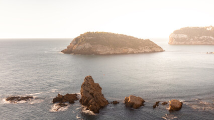 Cliffs and beaches in the south of Spain. Costa Blanca in the Spanish Mediterranean.